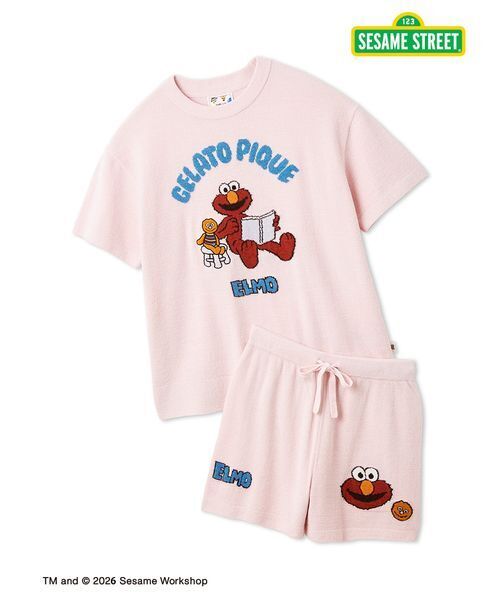 gelato pique（ジェラートピケ）の「【SESAME STREET】エアリーモコジャガードプルオーバー&ショートパンツセット（ルームウェア/パジャマ・レディース・ピンク/イエロー/グレー/ブルー・F）」の5枚目の写真