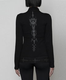 Pocket Half-turtleneck Button Long Sleeve (BLACK)