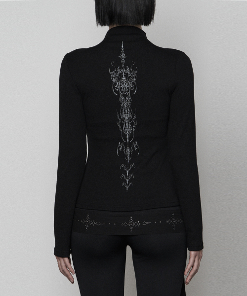 ETRE AU SOMMET(エトレオソメ)の「Pocket Half-turtleneck Button Long Sleeve (BLACK)(Tシャツ/カットソー・レディース・その他・FREE)」の1枚目の写真
