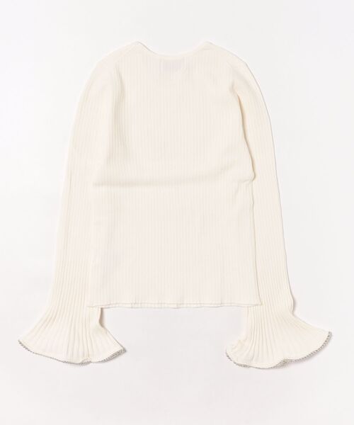 MIDWEST（ミッドウエスト）の「CLANE EMBELLISHED FRILL SLEEVE KNIT TOPS（ニット/セーター・レディース・ホワイト/ブラック/ライトブルー・1/2）」の10枚目の写真