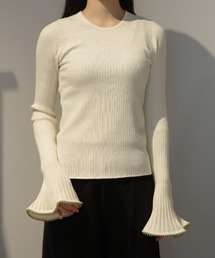 MIDWEST | CLANE EMBELLISHED FRILL SLEEVE KNIT TOPS(ニット/セーター)