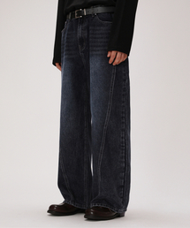 DEVELOVE（デヴローブ）の「ヴィンテージ切り替えセミワイドデニムパンツ_ウォッシュドブルー（デニムパンツ）」