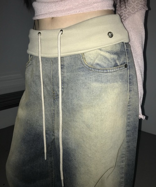 THEAIRTOWN（ジエアタウン）の「vintage desert folding wide pt（デニムパンツ・レディース・ブルー・SMALL/MEDIUM）」の13枚目の写真