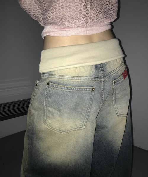 THEAIRTOWN（ジエアタウン）の「vintage desert folding wide pt（デニムパンツ・レディース・ブルー・SMALL/MEDIUM）」の12枚目の写真