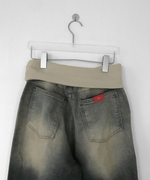 THEAIRTOWN（ジエアタウン）の「vintage desert folding wide pt（デニムパンツ・レディース・ブルー・SMALL/MEDIUM）」の2枚目の写真