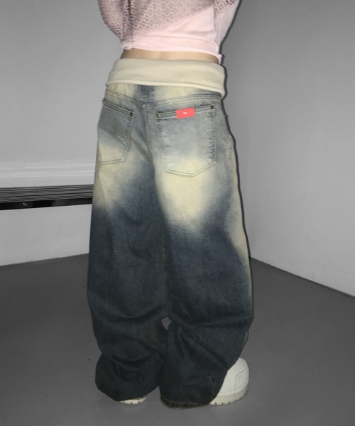 THEAIRTOWN（ジエアタウン）の「vintage desert folding wide pt（デニムパンツ・レディース・ブルー・SMALL/MEDIUM）」の19枚目の写真