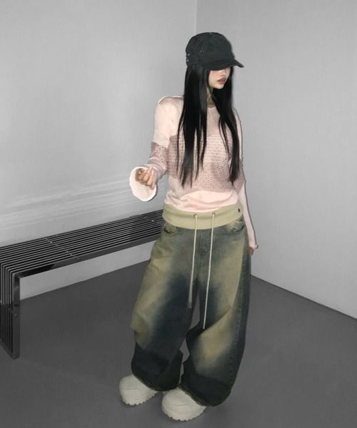 THEAIRTOWN（ジエアタウン）の「vintage desert folding wide pt（デニムパンツ・レディース・ブルー・SMALL/MEDIUM）」の7枚目の写真