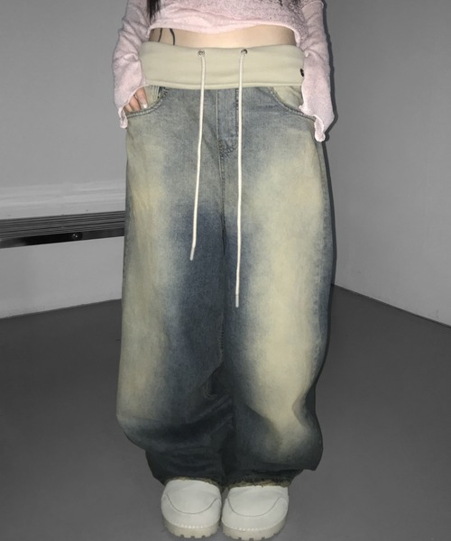 THEAIRTOWN（ジエアタウン）の「vintage desert folding wide pt（デニムパンツ・レディース・ブルー・SMALL/MEDIUM）」の18枚目の写真