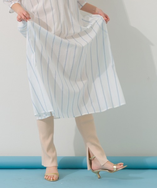 OMNES(オムネス)の「横編みリブレギンスパンツ(その他パンツ・レディース・オートミール/ライトグレー/アイボリー/ブラック・FREE)」の8枚目の写真