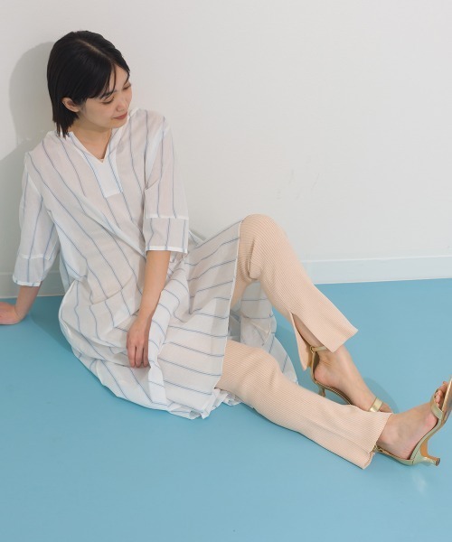 OMNES(オムネス)の「横編みリブレギンスパンツ(その他パンツ・レディース・オートミール/ライトグレー/アイボリー/ブラック・FREE)」の9枚目の写真
