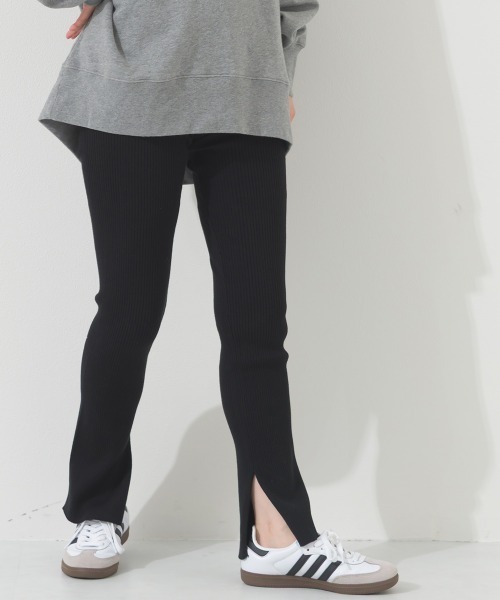 OMNES(オムネス)の「横編みリブレギンスパンツ(その他パンツ・レディース・オートミール/ライトグレー/アイボリー/ブラック・FREE)」の10枚目の写真