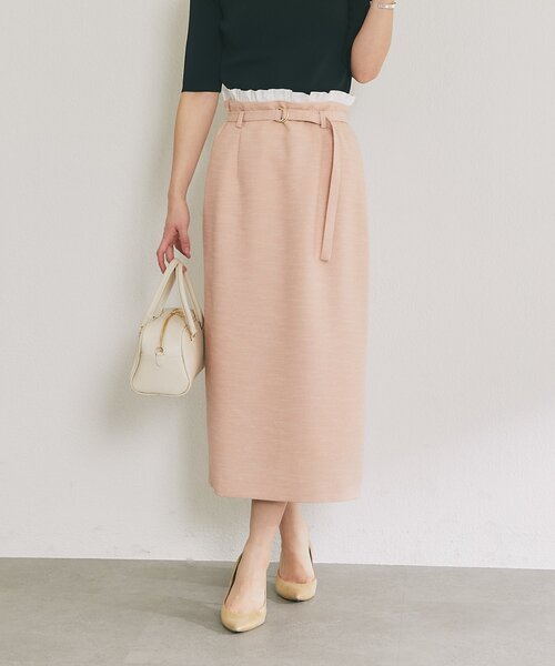 La boutique BonBon（ラブティックボンボン）の「【程よいフェミニン】ウエストフリルナロースカート（スカート・レディース・ホワイト/ピンク/サックスブルー・36/38）」の3枚目の写真