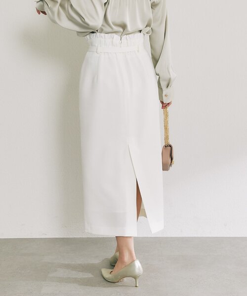 La boutique BonBon（ラブティックボンボン）の「【程よいフェミニン】ウエストフリルナロースカート（スカート・レディース・ホワイト/ピンク/サックスブルー・36/38）」の6枚目の写真