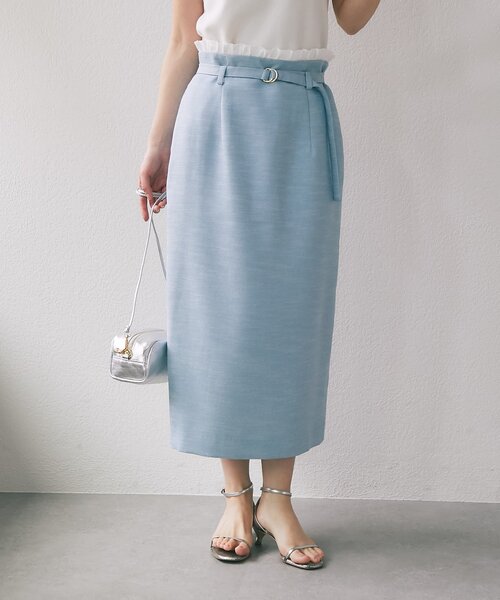 La boutique BonBon（ラブティックボンボン）の「【程よいフェミニン】ウエストフリルナロースカート（スカート・レディース・ホワイト/ピンク/サックスブルー・36/38）」の13枚目の写真