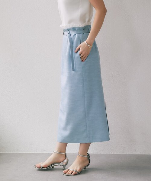 La boutique BonBon（ラブティックボンボン）の「【程よいフェミニン】ウエストフリルナロースカート（スカート・レディース・ホワイト/ピンク/サックスブルー・36/38）」の14枚目の写真