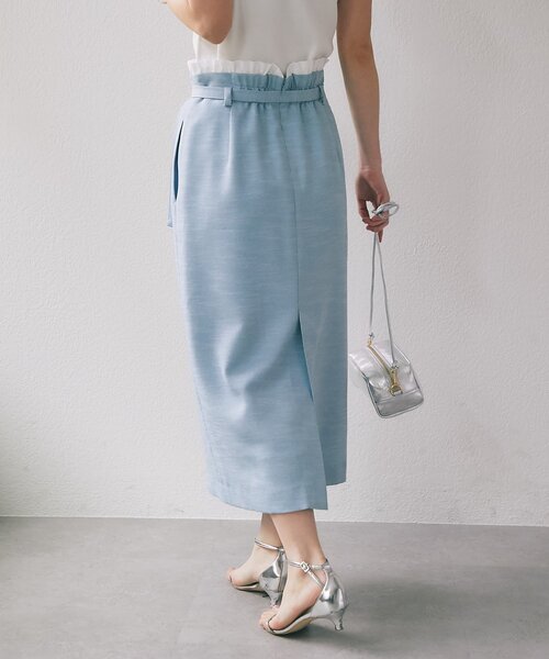 La boutique BonBon（ラブティックボンボン）の「【程よいフェミニン】ウエストフリルナロースカート（スカート・レディース・ホワイト/ピンク/サックスブルー・36/38）」の15枚目の写真