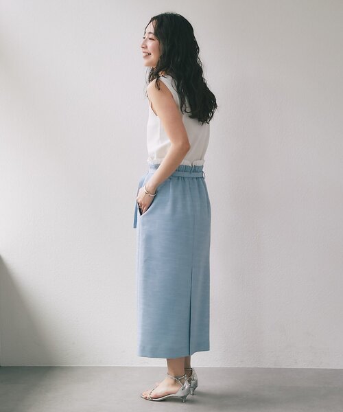 La boutique BonBon（ラブティックボンボン）の「【程よいフェミニン】ウエストフリルナロースカート（スカート・レディース・ホワイト/ピンク/サックスブルー・36/38）」の18枚目の写真