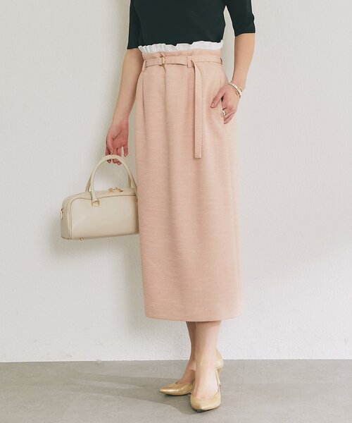 La boutique BonBon（ラブティックボンボン）の「【程よいフェミニン】ウエストフリルナロースカート（スカート・レディース・ホワイト/ピンク/サックスブルー・36/38）」の21枚目の写真