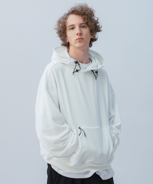 +phenix（プラスフェニックス）の「+phenix(プラスフェニックス) TECH SWEAT HOODIE / テック スウェット フーディー（パーカー・メンズ・ブラック/ホワイト/チャコール・XL/L/M）」の4枚目の写真