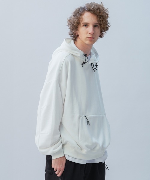 +phenix（プラスフェニックス）の「+phenix(プラスフェニックス) TECH SWEAT HOODIE / テック スウェット フーディー（パーカー・メンズ・ブラック/ホワイト/チャコール・XL/L/M）」の7枚目の写真