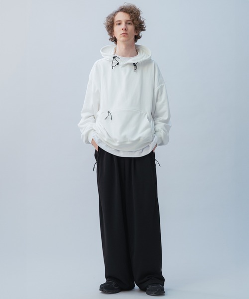 +phenix（プラスフェニックス）の「+phenix(プラスフェニックス) TECH SWEAT HOODIE / テック スウェット フーディー（パーカー・メンズ・ブラック/ホワイト/チャコール・XL/L/M）」の8枚目の写真