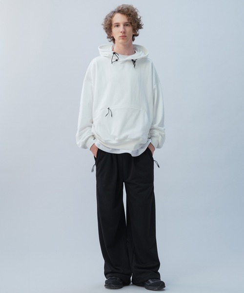 +phenix（プラスフェニックス）の「+phenix(プラスフェニックス) TECH SWEAT HOODIE / テック スウェット フーディー（パーカー・メンズ・ブラック/ホワイト/チャコール・XL/L/M）」の9枚目の写真