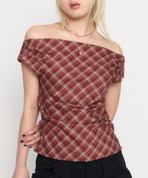 2026SS新作】OFF SHOULDER TUCK TOPS オフショルダー タック トップス