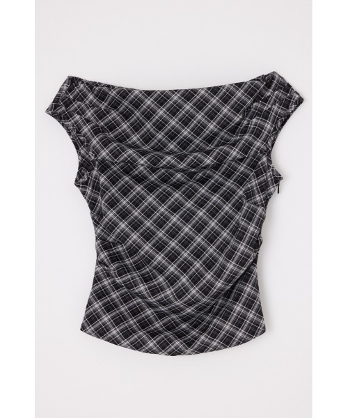 LAGUA GEM(ラグアジェム)の「NECK LOOSEY CHECK トップス(Tシャツ/カットソー・レディース・レッド/ネイビー/ブラック・FREE)」の12枚目の写真