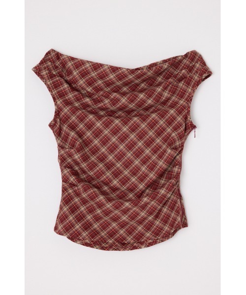 LAGUA GEM(ラグアジェム)の「NECK LOOSEY CHECK トップス(Tシャツ/カットソー・レディース・レッド/ネイビー/ブラック・FREE)」の17枚目の写真