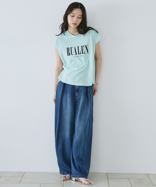 Doux archives(ドゥアルシーヴ)の「コットンリネンワイドデニムパンツ(デニムパンツ・レディース・ブルー/ネイビー・SMALL/MEDIUM)」の6枚目の写真