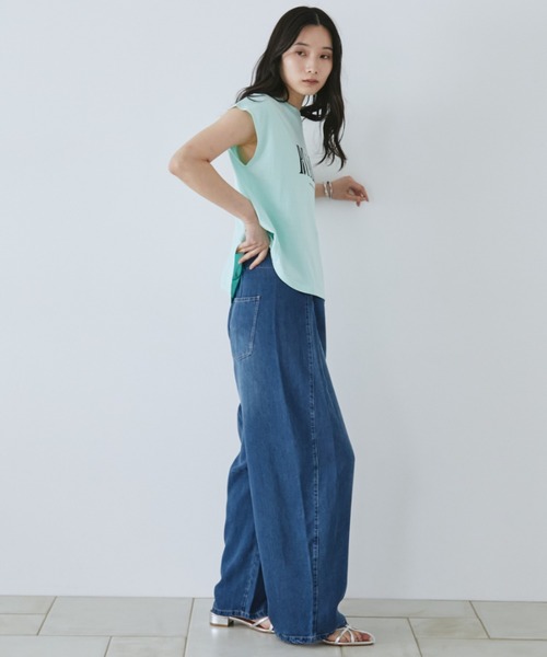 Doux archives(ドゥアルシーヴ)の「コットンリネンワイドデニムパンツ(デニムパンツ・レディース・ブルー/ネイビー・SMALL/MEDIUM)」の7枚目の写真