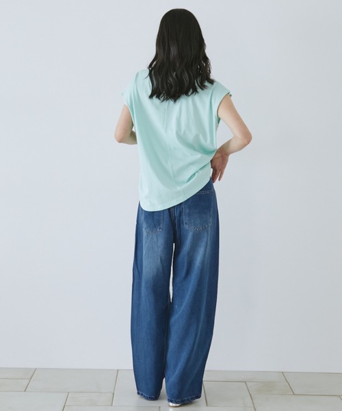 Doux archives(ドゥアルシーヴ)の「コットンリネンワイドデニムパンツ(デニムパンツ・レディース・ブルー/ネイビー・SMALL/MEDIUM)」の8枚目の写真