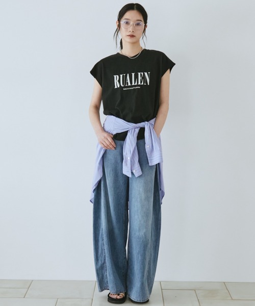 Doux archives(ドゥアルシーヴ)の「コットンリネンワイドデニムパンツ(デニムパンツ・レディース・ブルー/ネイビー・SMALL/MEDIUM)」の18枚目の写真