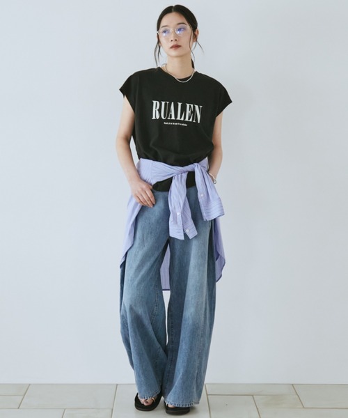 Doux archives(ドゥアルシーヴ)の「コットンリネンワイドデニムパンツ(デニムパンツ・レディース・ブルー/ネイビー・SMALL/MEDIUM)」の19枚目の写真