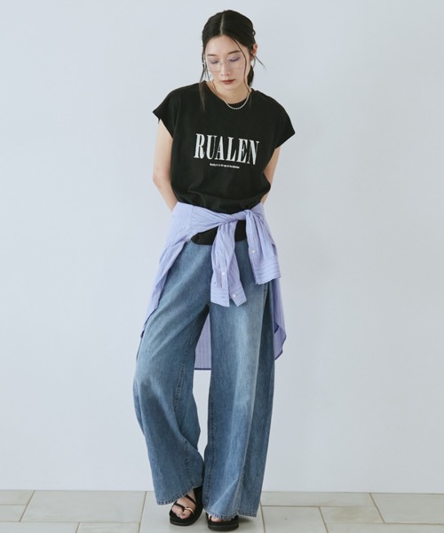 Doux archives(ドゥアルシーヴ)の「コットンリネンワイドデニムパンツ(デニムパンツ・レディース・ブルー/ネイビー・SMALL/MEDIUM)」の20枚目の写真