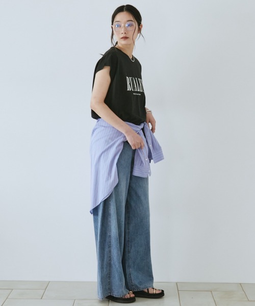 Doux archives(ドゥアルシーヴ)の「コットンリネンワイドデニムパンツ(デニムパンツ・レディース・ブルー/ネイビー・SMALL/MEDIUM)」の21枚目の写真