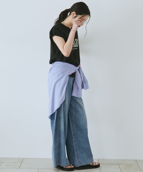 Doux archives(ドゥアルシーヴ)の「コットンリネンワイドデニムパンツ(デニムパンツ・レディース・ブルー/ネイビー・SMALL/MEDIUM)」の22枚目の写真