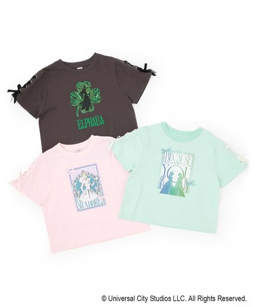 mezzo piano Junior(メゾピアノジュニア)の「【WICKED】レースアップリボンアソートTシャツ(Tシャツ/カットソー・キッズ・ピンク/エメラルド/チャコール・M:150cm/S:140cm/L:160cm)」の4枚目の写真