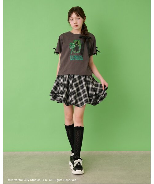 mezzo piano Junior(メゾピアノジュニア)の「【WICKED】レースアップリボンアソートTシャツ(Tシャツ/カットソー・キッズ・ピンク/エメラルド/チャコール・M:150cm/S:140cm/L:160cm)」の12枚目の写真