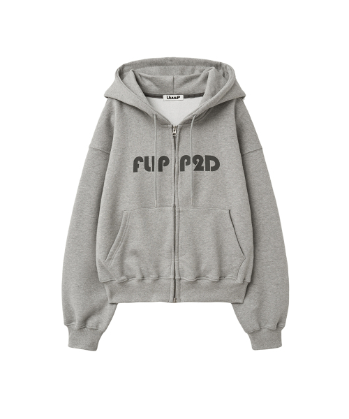 UUUUP(ユープ)の「チェックブレンデッドフードジップアップ - メランジグレー(パーカー・レディース・その他・MEDIUM/SMALL)」の3枚目の写真