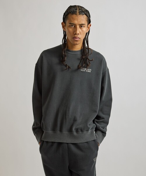 Saturdays NYC(サタデーズ ニューヨークシティ )の「Ari Relaxed Ozone Washed Sweatshirt(スウェット・メンズ・ネイビー/スミクロ・L/S/M/XL)」の3枚目の写真