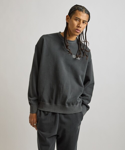 Saturdays NYC(サタデーズ ニューヨークシティ )の「Ari Relaxed Ozone Washed Sweatshirt(スウェット・メンズ・ネイビー/スミクロ・L/S/M/XL)」の4枚目の写真