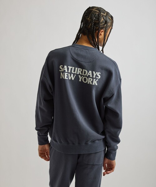 Saturdays NYC(サタデーズ ニューヨークシティ )の「Ari Relaxed Ozone Washed Sweatshirt(スウェット・メンズ・ネイビー/スミクロ・L/S/M/XL)」の1枚目の写真