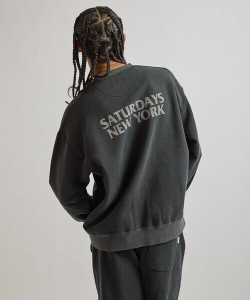 Saturdays NYC(サタデーズ ニューヨークシティ )の「Ari Relaxed Ozone Washed Sweatshirt(スウェット・メンズ・ネイビー/スミクロ・L/S/M/XL)」の2枚目の写真