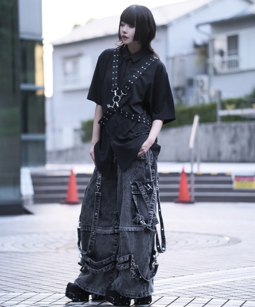 REFLEM(レフレム)の「『REFLEM/レフレム』ハーネス付きネクタイシャツ(シャツ/ブラウス・レディース・ブラック/ホワイト・FREE)」の11枚目の写真