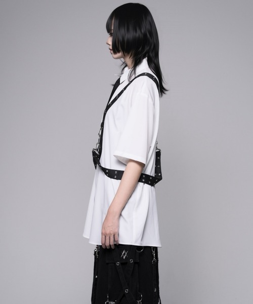 REFLEM(レフレム)の「『REFLEM/レフレム』ハーネス付きネクタイシャツ(シャツ/ブラウス・レディース・ブラック/ホワイト・FREE)」の9枚目の写真