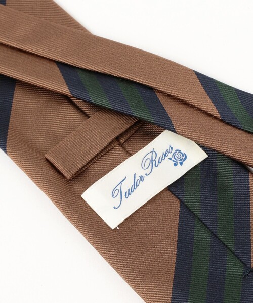 BEAMS F（ビームスエフ）の「TUDOR ROSES / シルク ストライプ ネクタイ（ネクタイ・メンズ・ネイビー/ベージュ・ONE SIZE）」の4枚目の写真