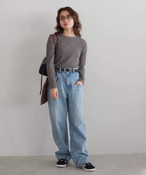 HEART MARKET(ハートマーケット)の「衿フリル針抜きリブロンTee(Tシャツ/カットソー・レディース・ホワイト/ナチュラル/ホワイト系/ブラック/ブラック系/チャコール/ミント・LL/LARGE/MEDIUM)」の13枚目の写真