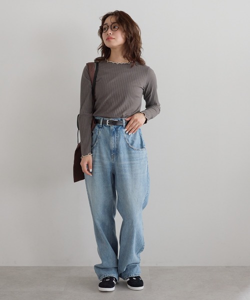 HEART MARKET(ハートマーケット)の「衿フリル針抜きリブロンTee(Tシャツ/カットソー・レディース・ホワイト/ナチュラル/ホワイト系/ブラック/ブラック系/チャコール/ミント・LL/LARGE/MEDIUM)」の14枚目の写真
