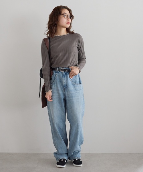 HEART MARKET(ハートマーケット)の「衿フリル針抜きリブロンTee(Tシャツ/カットソー・レディース・ホワイト/ナチュラル/ホワイト系/ブラック/ブラック系/チャコール/ミント・LL/LARGE/MEDIUM)」の15枚目の写真